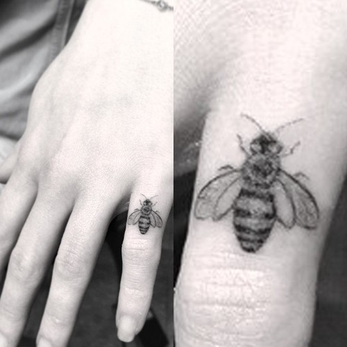 12 Celebrity Bee Tattoos Steal Her Style