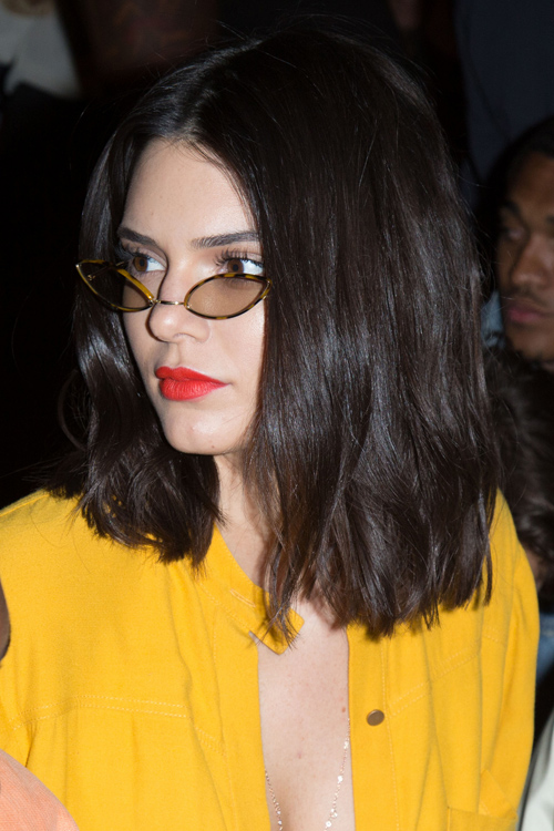 Kendall Jenner Straight Dark Brown Blunt Cut, Bob 