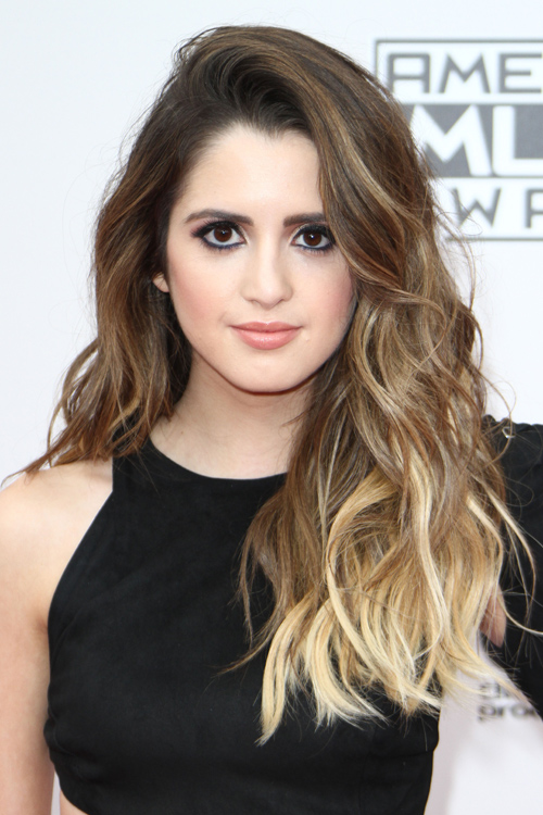 Laura Marano Wavy Medium Brown Loose Waves, Ombré, Side Part Hairstyle ...