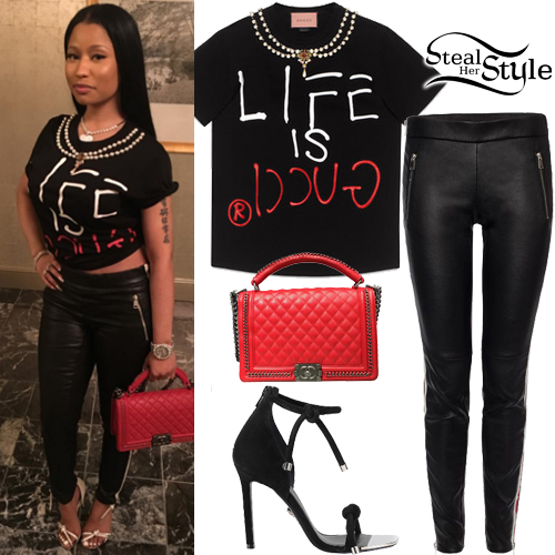 Nicki Minaj: Graphic T-Shirt, Leather Leggings