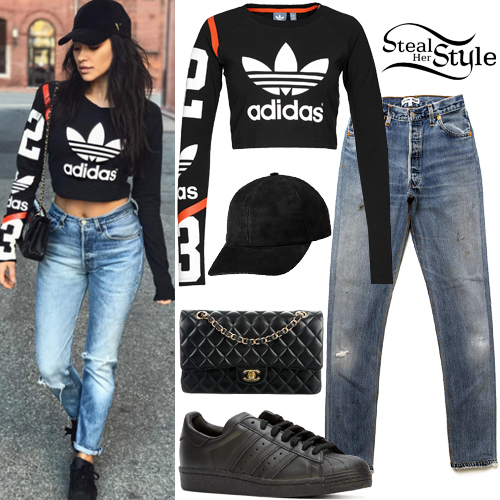snel vorst tarwe Shay Mitchell: Adidas Crop Tee, Ripped Jeans | Steal Her Style