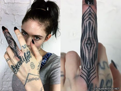Grimes Debuts New Gnarly WhiteInk Alien Scars Full Back Tattoo