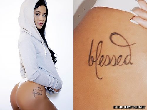 Katya Elise Henry Writing Hip Tattoo | Steal Her Style