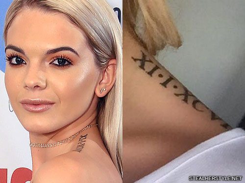 Louisa Johnson Roman Numeral Upper Shoulder Tattoo | Steal Her Style
