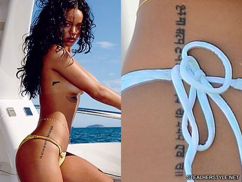 Rihanna Sanskrit Hip Tattoo Steal Her Style