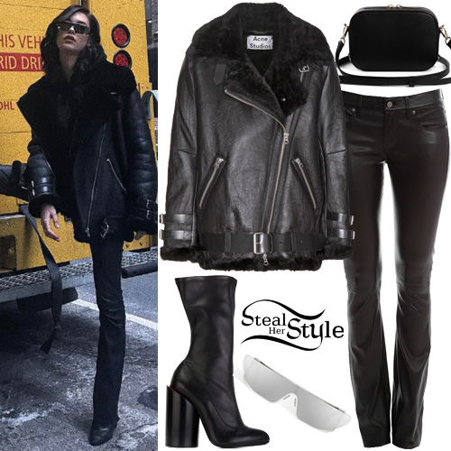 Amanda Steele: Shearling Jacket, Leather Pants | Steal Her Style