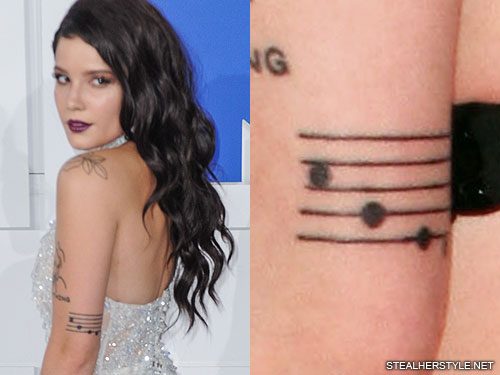 Halsey Music Notes Music Score Upper Arm Tattoo  Steal Her Style
