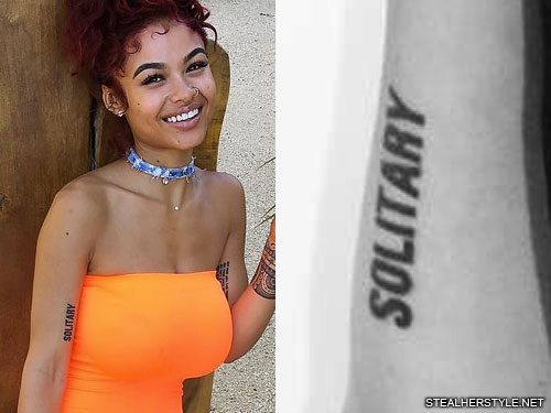 India Westbrooks Writing Upper Arm Tattoo Steal Her Style