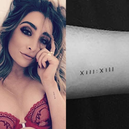 Birthday Date In Roman Numerals Tattoo On Forearm