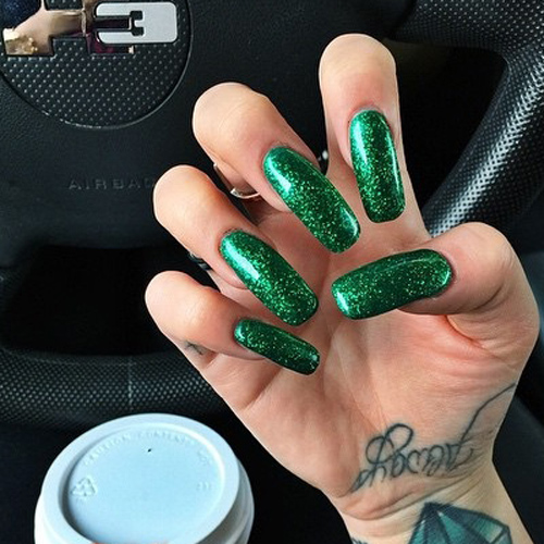 Melissa Marie Green Green Glitter Nails Steal Her Style
