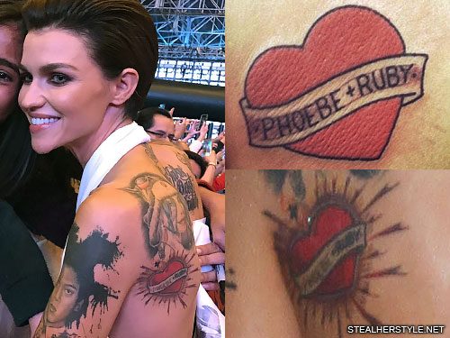 heart tattoos with name banners