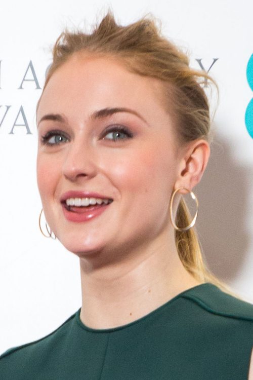 Sophie Turner Straight Light Brown Low Ponytail, Messy, Ponytail, Two ...