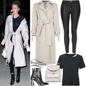 Gigi Hadid: Wool Coat, Leather Trousers | Steal Her Style