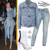 Kylie Jenner: Denim Jacket, Perspex Boots | Steal Her Style