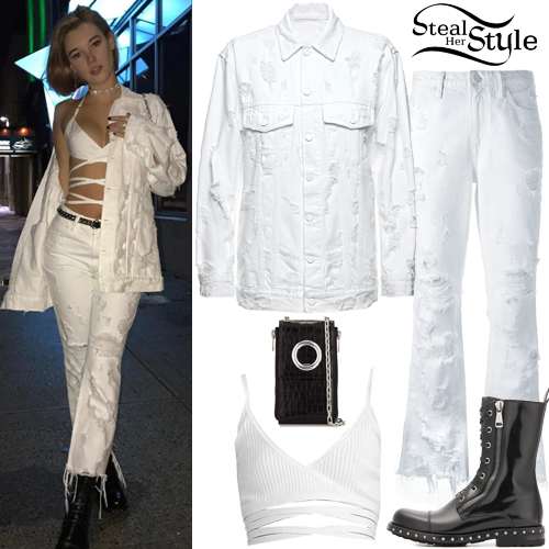Sarah Snyder: White Denim Jacket, Ripped Jeans | Steal Her Style