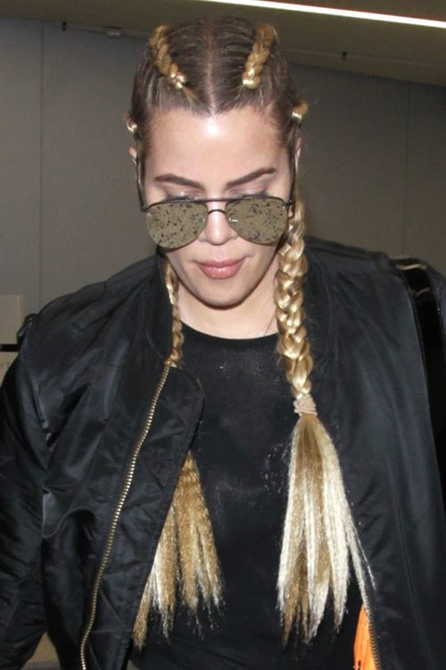 khloe kardashian hair braid