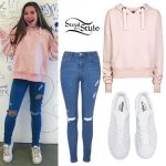 Mackenzie Ziegler: Pink Hoodie, Ripped Jeans