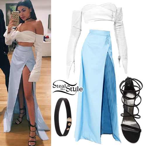 Madison Beer: Slit Skirt, Strappy Sandals | Steal Her Style