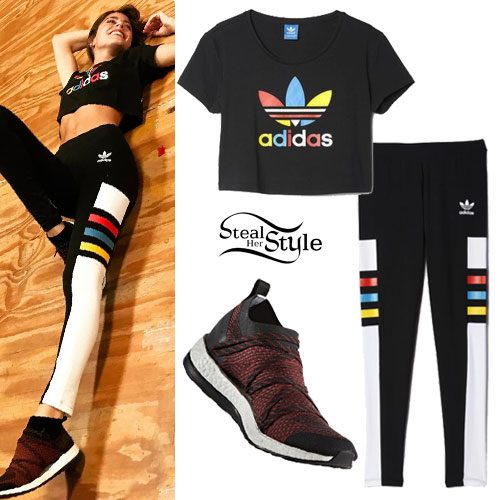 Martina Stoessel: Adidas Tee, Colorblock Leggings