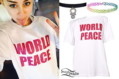 Miley Cyrus: 'World Peace' T-Shirt