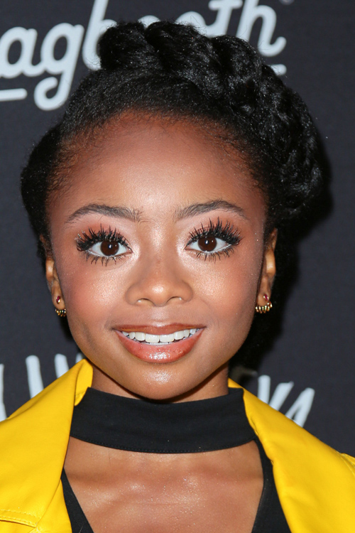 Skai Jackson Teased Black Updo Hairstyle | Steal Her Style
