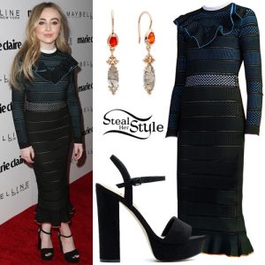 Sabrina Carpenter: Knit Maxi Dress, Platform Sandals | Steal Her Style