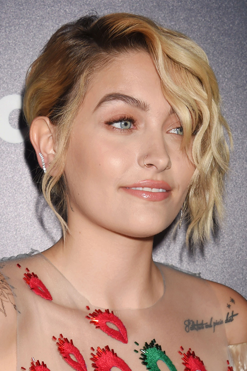 Paris Jackson Wavy Honey Blonde Dark Roots, Updo Hairstyle | Steal Her