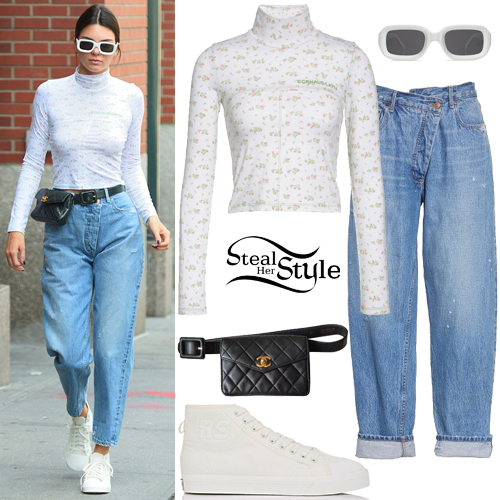 Kendall Jenner: Crop Turtleneck, Wrapped Jeans | Steal Her Style