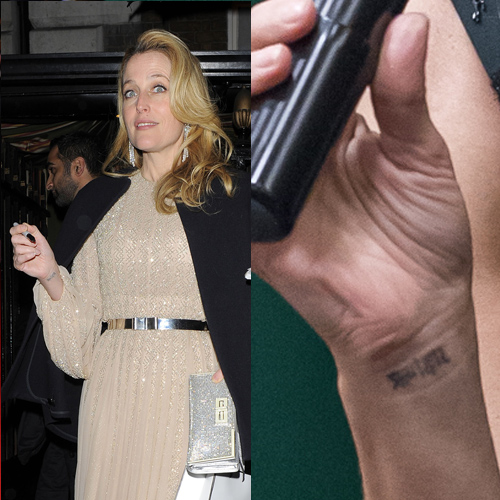 Gillian Anderson Writing Wrist Tattoo | Steal Her Style