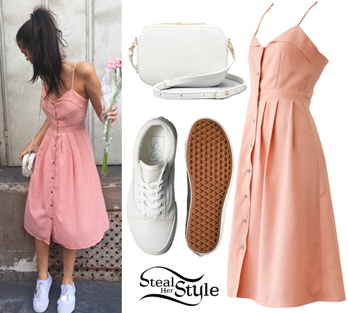 Maxi Dress and Sneakers Outfit | Summer Style - Doused in Pink
