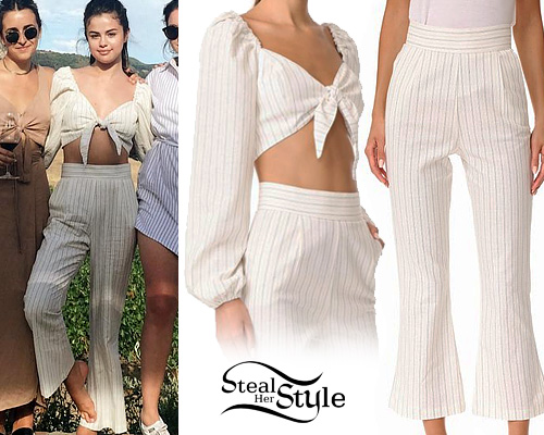 Selena Gomez: Stars Print Blouse and Pants
