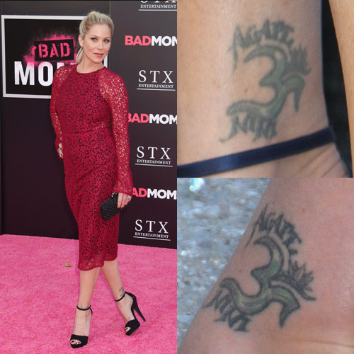 Christina Applegate Symbol, Writing Ankle Tattoo | Steal Her Style