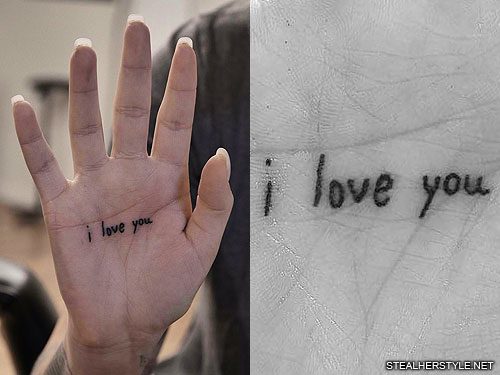 Finger Position English Word I Love You Tattoo Pattern Tattoo Sticker 2  pieces  Shop OhMyTat Temporary Tattoos  Pinkoi