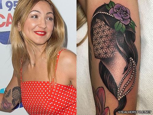 Julia Michaels Geometric Design, Portrait Upper Arm Tattoo | Steal Her