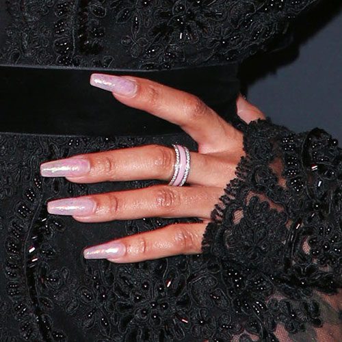 Blac Chyna Clear Nail Art, Studs Nails ... | Studded nails, Rhinestone nails,  Nails