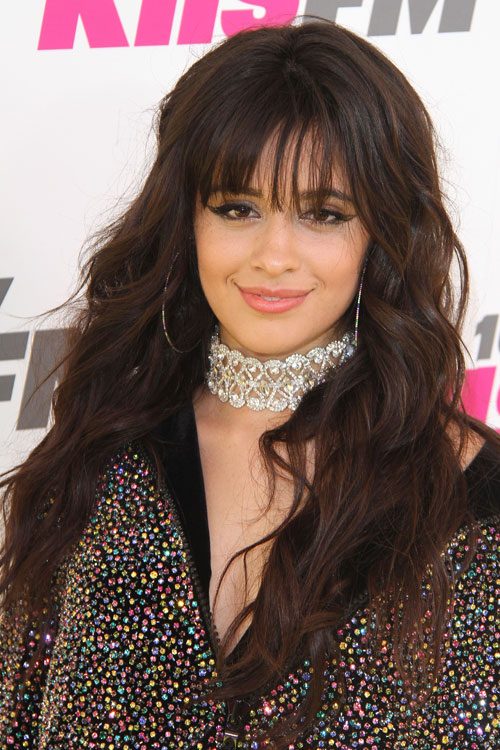 Camila Cabello Wavy Dark Brown Barrel Curls Long Layers Thin