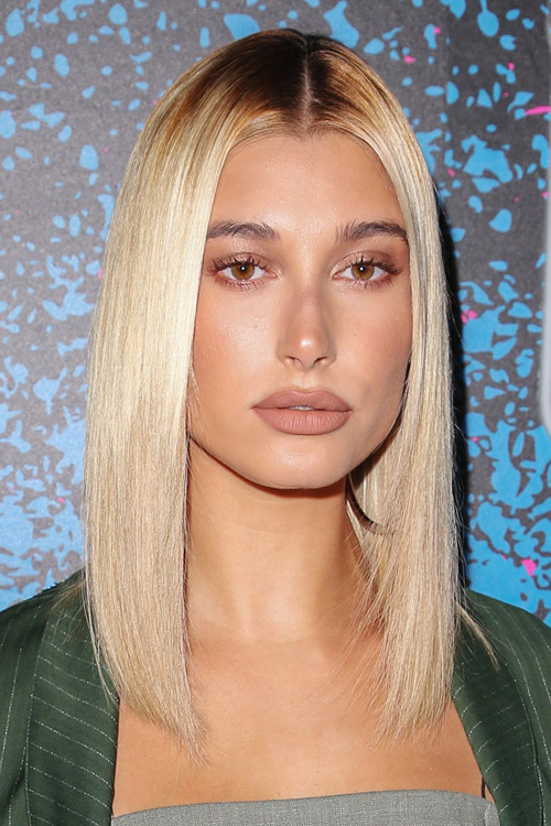 Hailey Baldwin Straight Light Brown, Platinum Blonde Blunt Cut, Bob(02)