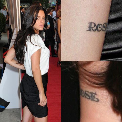 Vanessa Ferlito Rose, Writing Upper Arm Tattoo | Steal Her Style