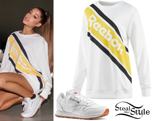 Ariana Grande: Reebok Sweatshirt, White 