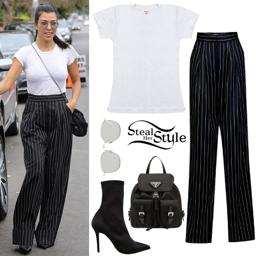 white pinstripe pants outfit