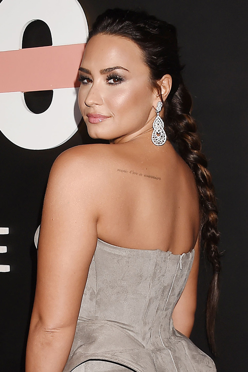  Demi  Lovato  Straight Dark Brown Braid  Peek A Boo 