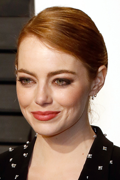 Emma Stone Straight Ginger French Twist Hairstyle | Steal Her Style