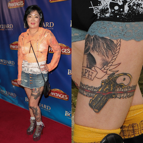 Beautiful Gun Tattoo On Thigh  Tattoo Designs Tattoo Pictures