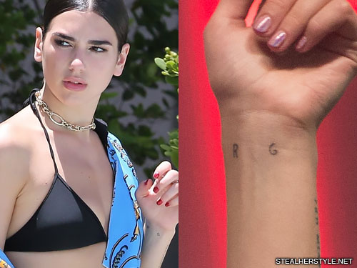 Dua Lipa Initial Wrist Tattoo | Steal Her Style