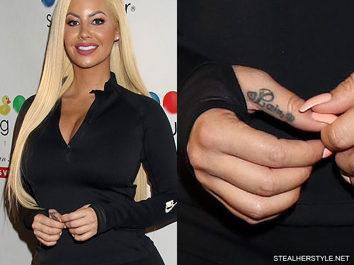 Amber Rose Heart Writing Finger Tattoo  Steal Her Style