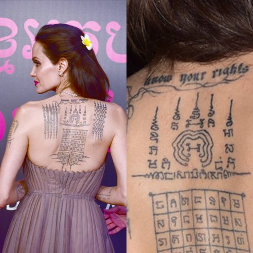 Does angelina jolie have tattoos