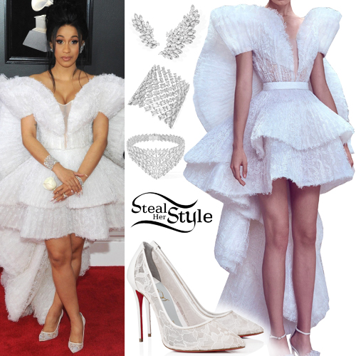 Cardi B Looked Stunning At The Grammys In White Ashi Studio Gown -  uInterview