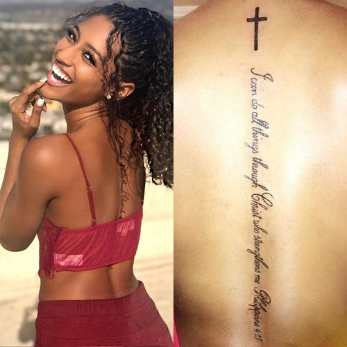 Bible verse script and cross on  Mosthigh Tattoos  Facebook
