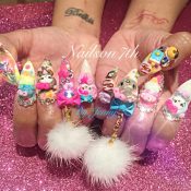 Cardi B Pink, White, Yellow Bows, Charms, Hello Kitty, Nail Art, Studs ...
