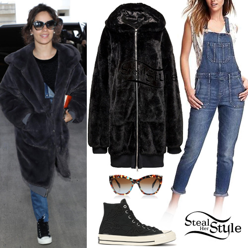 Camila Cabello: Denim Overalls, Fur Coat | Steal Her Style